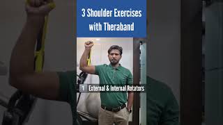 3 Easy Shoulder Strengthening Exercises with Theraband physiotherapy shoulderexercise [upl. by Adieren]