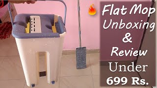 Flat Mop with Bucket Microfiber Flat Mop System 360° Cleaning Hand Free Mop  Honest Review 2021 [upl. by Schonthal247]