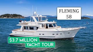 37M  2019 Fleming 58 Luxury Yacht Walkthrough Tour [upl. by Mide]