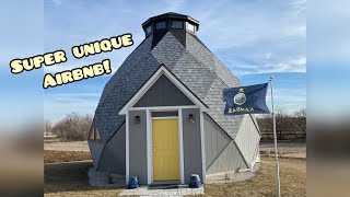 Super unique Airbnb Zome on the Range Airbnb  Baileyville Kansas [upl. by Akimihs572]