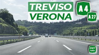 TREVISO  VERONA  Percorso Multi Autostradale  A27 dAlemagna  A4 Serenissima [upl. by Ynetsed]