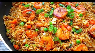 Riz sauté aux crevettes [upl. by Yekcim]