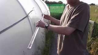 How to make a cheap simple and easy polytunnel gutter water collecting device [upl. by Eatton]