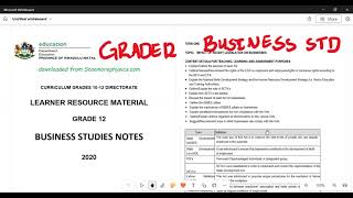 Business Studies Grade 12 Paper 1 Term 4 Revision [upl. by Adnam430]