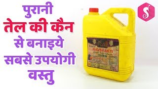 Old Plastic Oil Can Idea  Easy Useful Crafts  Sonalis Creations [upl. by Collayer]