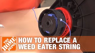 Replacing a Weed Eater String String Trimmer Line  The Home Depot [upl. by Corbie146]