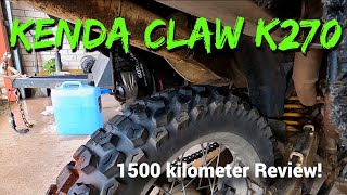 Kenda Claw K270 1500 kilometer Review  DR650 [upl. by Ayekehs]