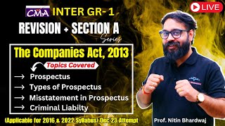 CMA Inter Companies Act Prospectus Type Misstatement amp Punishment Revision  Prof Nitin Bhardwaj [upl. by Yseulta764]