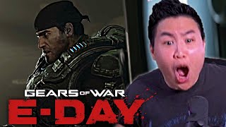 HES BACK Gears of War EDay  Official Trailer REACTION [upl. by Annwahsal]