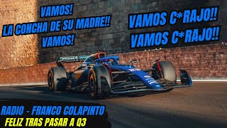 Radio Franco Colapinto Bastante Feliz tras Pasar a Q3 en el GP de Azerbaiyán F1 radio español [upl. by Josler]