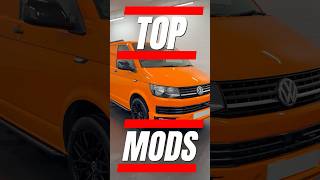 VW TRANSPORTER EXTERIOR MODS Alloy Wheels Side Bars Gloss Black Front SpoilerSplitter Roof Bar [upl. by Naujat]