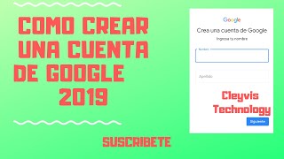 👉 Como crear una cuenta de google 2019 💪fácil y gratis sin número de teléfono 😲 [upl. by Hanshaw170]