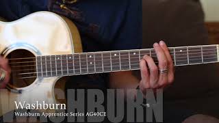 Washburn Apprentice Series AG40CE Electric Acoustic Guitar [upl. by Tolkan]