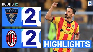 LECCEMILAN 22  HIGHLIGHTS  Lecce stage secondhalf comeback to peg back Milan  Serie A 202324 [upl. by Neelahtak]