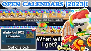 Gacha Opening WinterFest 2023 Calendars Lucky or Not  Growtopia [upl. by Esinel]