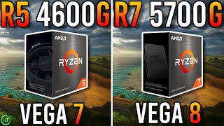 Ryzen 5 4600G vs Ryzen 7 5700G  Vega 7 vs Vega 8 [upl. by Modern360]