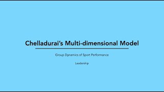 Chelladurais Multidimensional Model [upl. by Juliann]