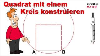 Mit Zirkel Quadrat konstruieren eine Seite ist gegeben [upl. by Julee]