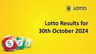 Lotto Results 30 October 2024 [upl. by Devaney]