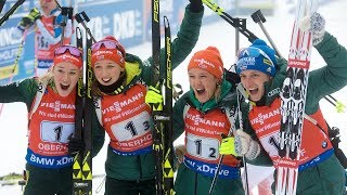 Victory Ceremony  Relay Women  Oberhof  07012018 [upl. by Carolus110]