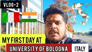 My first Day in University of Bologna Italy  Indian student in Italy [upl. by Cattan]