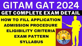 GITAM GAT 2024 Notification Out Application Dates Eligibility Syllabus Pattern Admit Card [upl. by Hands]