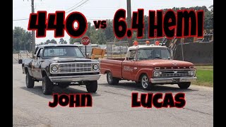 440 BIG BLOCK46RE FOOT BRAKE vs 64 HEMI46RE TRANS BRAKE [upl. by Langbehn]