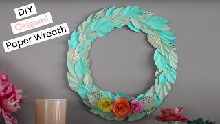 Paper Flower Wreath  How to Make a Wreath [upl. by Suiddaht]