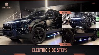 Stylish Fully Electric sidesteps upgrade in Tata Harrier  Autostarke [upl. by Nellak469]