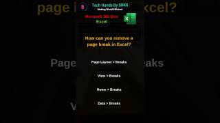 How can you remove a page break in Excel  ExcelTips ExcelTricks ExcelQuiz ExcelTraining [upl. by Olram]