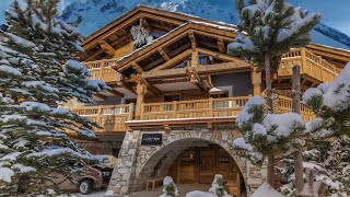 Inside Val d’Isères Most Luxurious and famous 5 Chalet with Indoor pool hottub hammam and more [upl. by Yelrehs]