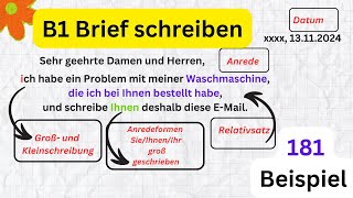 Waschmaschine wurde spät geliefert B1 Brief schreiben Wichtige Redemittel germanlevelb1 [upl. by Gearalt]