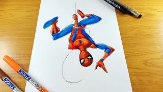 How To Draw Spider Man  Drawing Spider Man  Step By Step [upl. by Eilla]