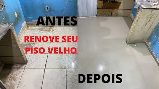 COMO TRANSFORMAR O PISO DA SUA COZINHA SEM QUEBRAR SEM POEIRA COM CIMENTO AUTONIVELANTE FACIL [upl. by Oinotnanauj722]