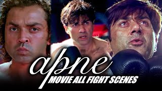 Apne Movie All Fight Scenes  Sunny Deol Bobby Deol Dharmendra  Bollywood Best Action Scene [upl. by Oirramed]