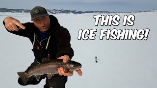 Amazing Late Season Ice Fishing For BIG Trout [upl. by Oirottiv]