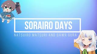 Sorairo Days Lyrics Covered by Natsuiro Matsuri amp Gawr Gura [upl. by Faden891]