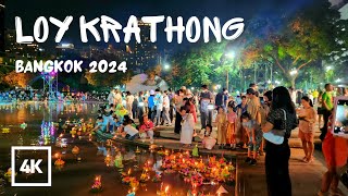 4K THAILAND 🇹🇭 Loy Krathong Festival in Bangkok 2024  Benchasiri Park [upl. by Marsiella607]