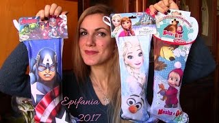 UNBOXING CALZE DELLA BEFANA SPECIALE ASSAGGI EPIFANIA  FROZENMASHA E ORSOAVENGERS SUPER SORPRESE [upl. by Geraud]