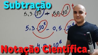 Operações com notação científica  Subtração [upl. by Fanny]