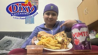 DIXY CHICKEN FRENCH FRIES FILLET BURGER AND MINCE PIZZA  MUKBANG [upl. by Ellebasi707]