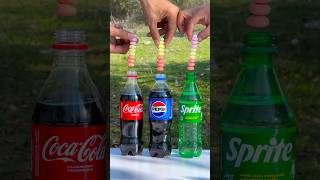 “Cola Pepsi Sprite which drink reacts more strongly” 😱 cokevsmentos experiment [upl. by Otilrac]