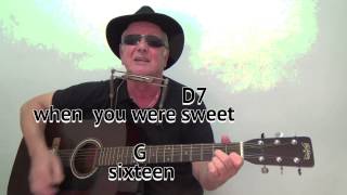 When You Were Sweet 16 The Fureys cover GUITAR LESSON playalong chords amp lyrics  w mouth organ [upl. by Alleyn]