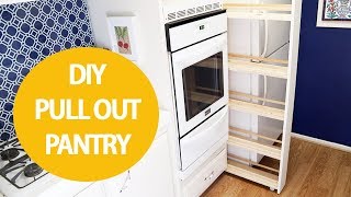 Even if youre renting this DIY pull out kitchen storage cabinet will help you organize your kitchen [upl. by Pansir386]