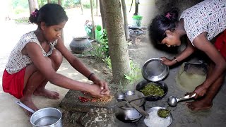 santhali tribe girl village cooking in traditional style of eating food  rural lifestyle [upl. by Alicia248]