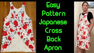 You Dont Need To Be A Seamstress To Make This Japanese ApronCross Back Apron Easy DIY Pattern [upl. by Danny]