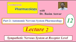 12 Autonomic Nervous System Pharmacology Lecture 2 Sympathetic Nervous System at Receptor Level [upl. by Knutson]