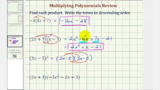 Ex Multiplying Polynomials Review [upl. by Nohshan]