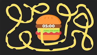 5 Minute Burger 🍔 Bomb Timer  GIANT BURGER EXPLOSION [upl. by Tatianas275]