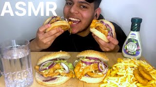 CHICKEN BURGERS amp CHEESY CHIPS  RANCH MUKBANG ASMR UK ¦ REAL EATING SOUNDS [upl. by Enitsyrhc]